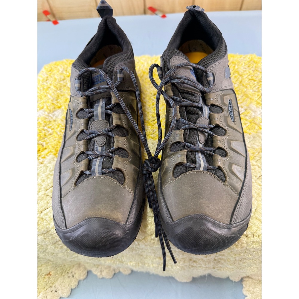 Keen Voyageur Mens 11 Waterproof Hiking‎ Shoes Brown Gray Low Top 1017785
